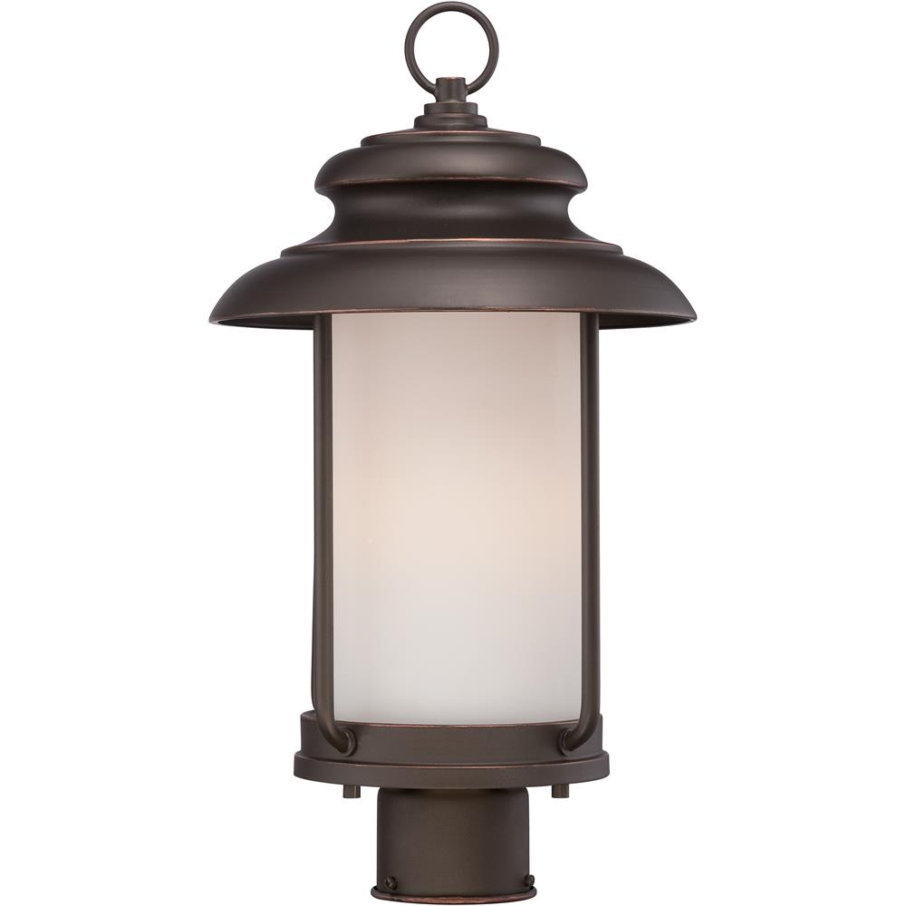 Nuvo Lighting 62/634  Bethany - LED Outdoor Post with Satin White Glass in Mahogany Bronze Finish